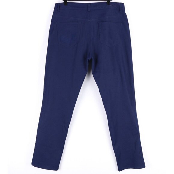 Peter Millar EB66 Golf Pants Mens 36/32 Blue Performance 5 Pocket Chino FLAW - Picture 2 of 13